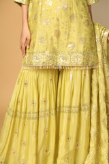 Blooming Floral Sequin Sharara – Designer Wear for Weddings