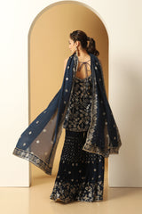Festive Wear Embroidered Kurti Sharara Set Online
