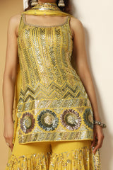 Themed Sequin Shirt with Sharara Set – Party & Festive Outfit