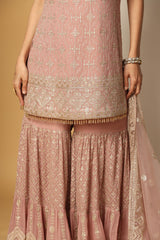 Zari & Sequin Sharara Suit – Designer Ethnic Wear for Women