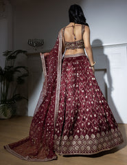 Floral Vine Embroidered Bridal Lehenga