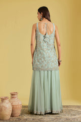 Pista Net Embroidered Gharara Set