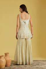 Resham Floral Jaal Embellished Shirt Garara Set