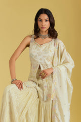 Resham Floral Jaal Embellished Shirt Garara Set