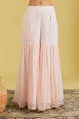 Pink Resham & Cutdana Embellished Shirt Garara Set