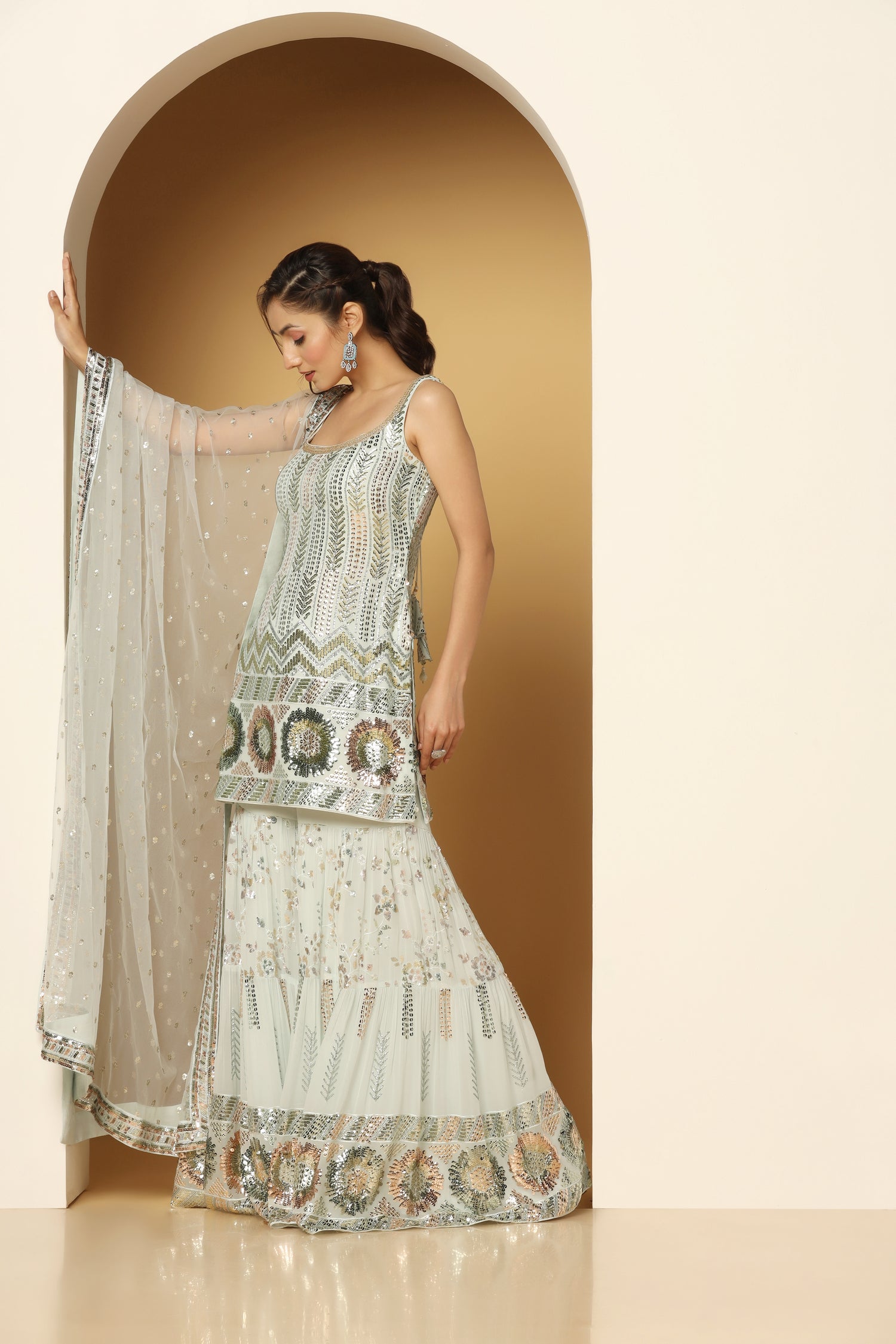 Sequin Shirt with Sharara – Festive Indian Ethnic Wear