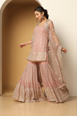 Zari & Sequin Sharara Suit – Designer Ethnic Wear for Women