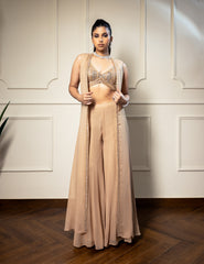 Placement Beads Embroidered Cape Sharara Set – Designer Ethnic Wear