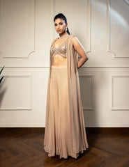 Placement Beads Embroidered Cape Sharara Set – Designer Ethnic Wear