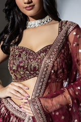 Floral Vine Embroidered Bridal Lehenga