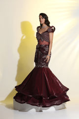 Embroidered Layer Gown | Designer Layered Gowns for Women