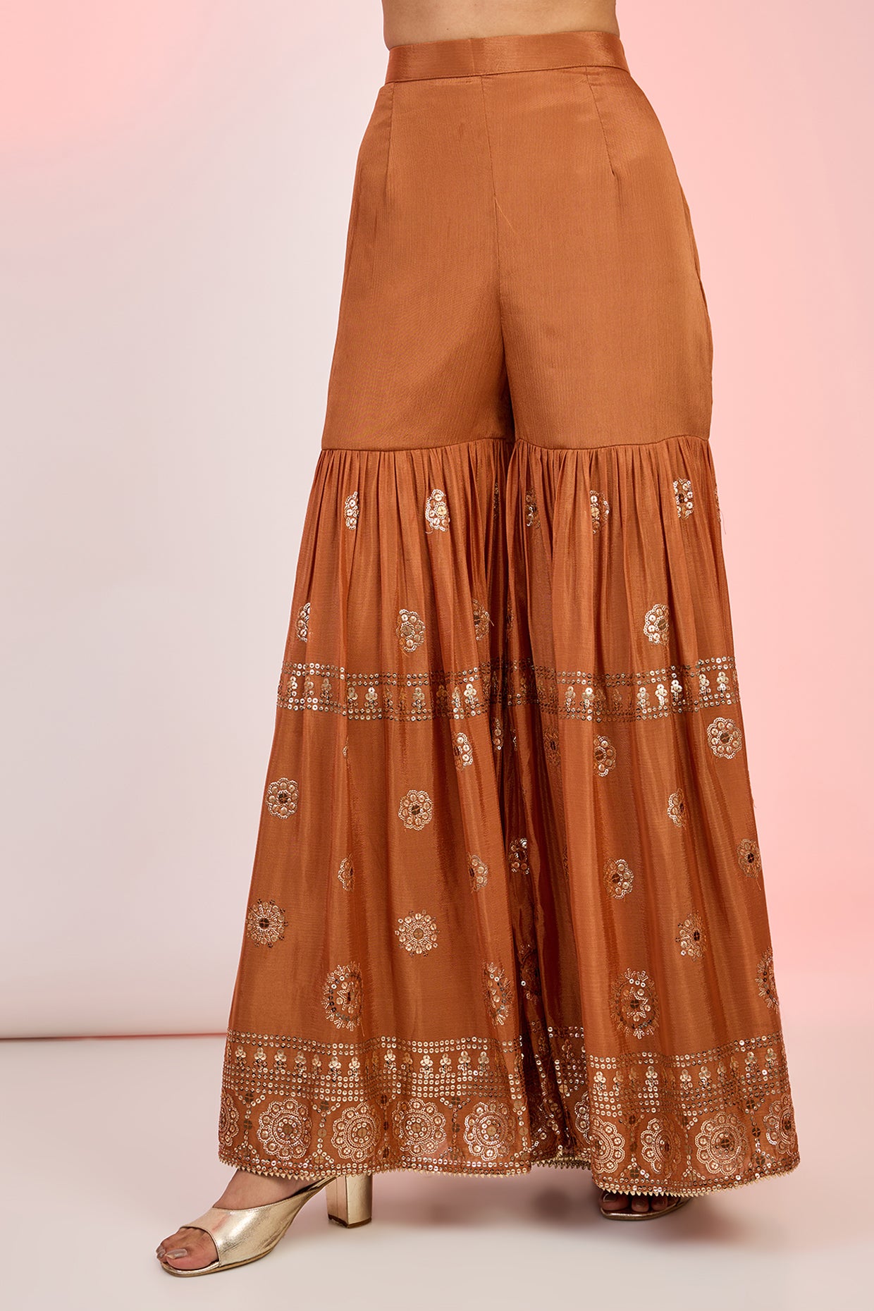 Floral Jaal Embroidered Kurta Sharara – Festive Indian Outfit