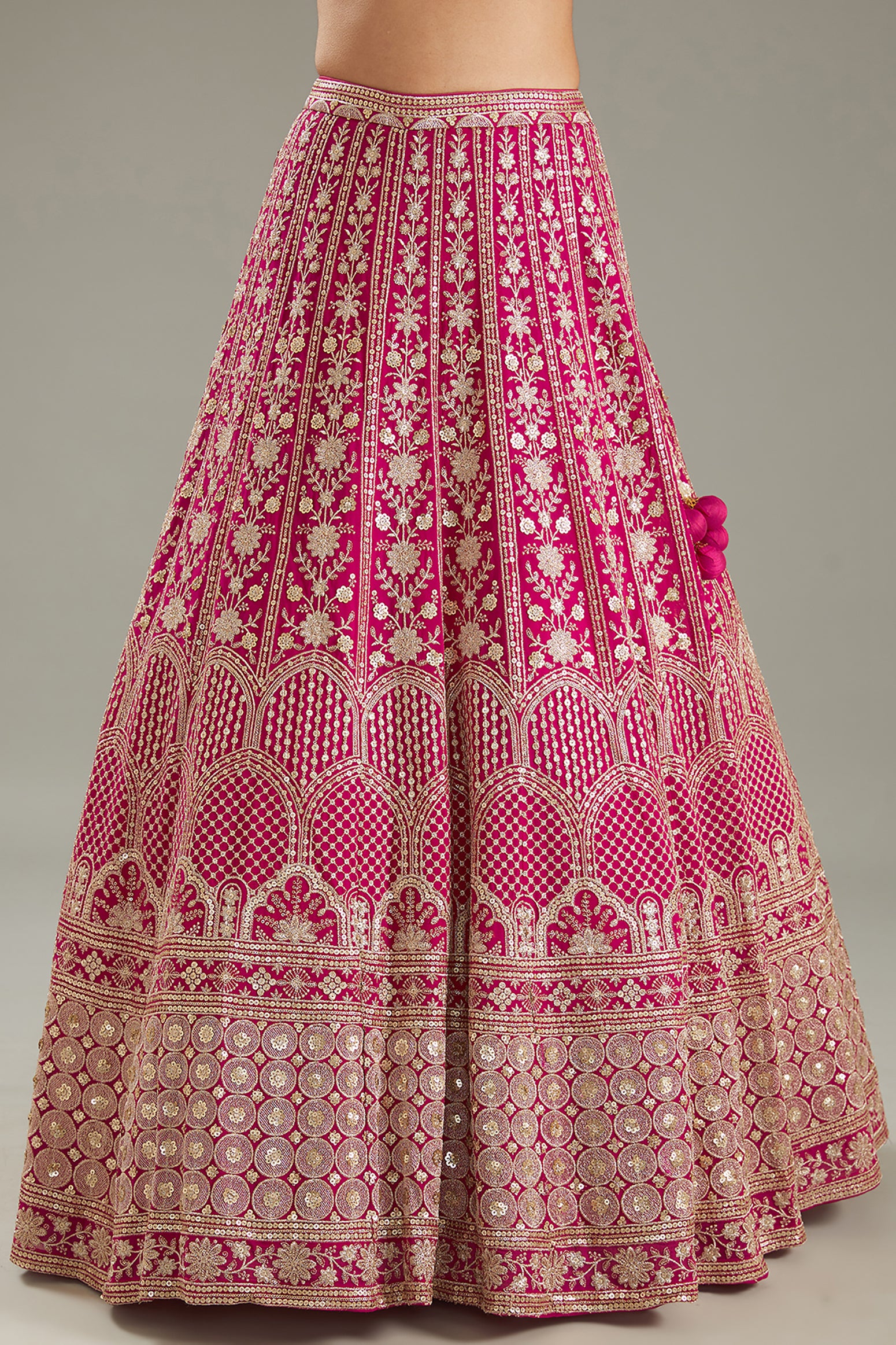 Magenta Sequins Embroidered Lehenga Set